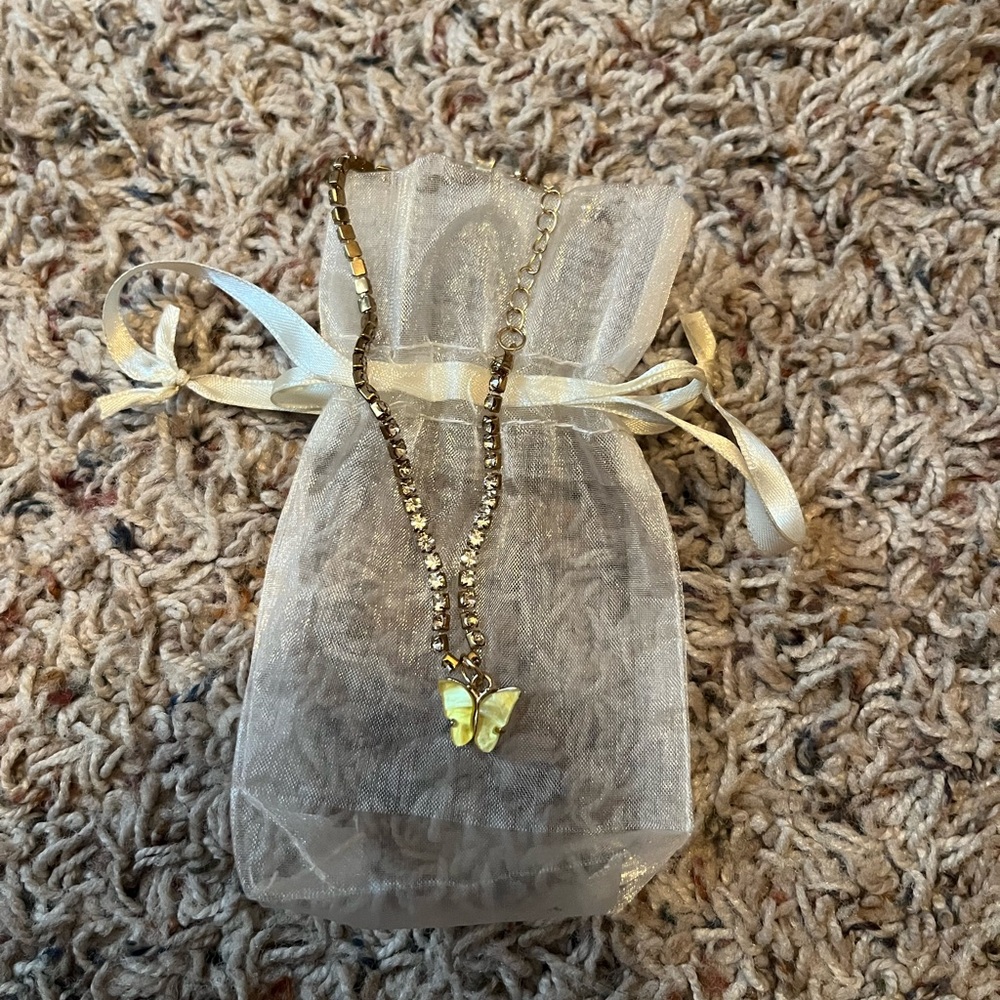 Yellow Butterfly Anklet